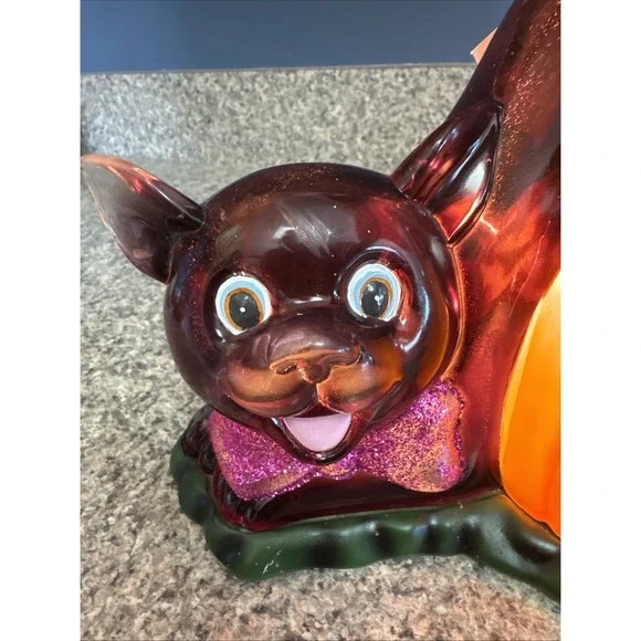 Dept 56 Black Cat With Pumpkin Halloween Light - Picture 6 of 16